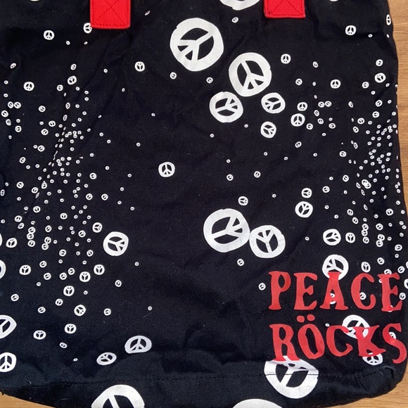 Peace Rocks canvas carry all shoulder bag tote bag grocery overnight - Picture 3 of 6